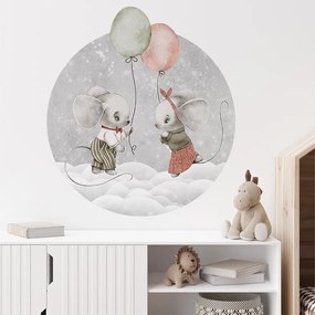Gario Detská nálepka na stenu Dreamland - myšky s balónmi Rozmery: 105 x 95 cm