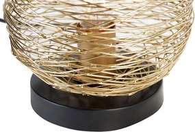 Dizajnová stolná lampa zlatá s čiernou 20 cm - Sarella