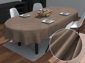 Biante Veľký zamatový oválny obrus Velvet Premium SVP-005 Svetlo hnedý 160x200 cm