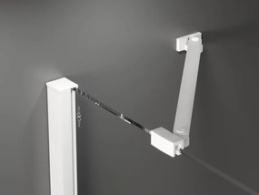 Mexen Velar Duo, sprchový kút s posuvnými dverami 100 x 90 cm, 8mm šedé sklo, biela matná, 871-100-090-42-20