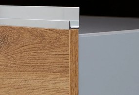 Šatníková skriňa s TV panelom Magic, doskový dub/biela