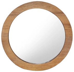 Nástenné zrkadlo 60 cm teakové okrúhle