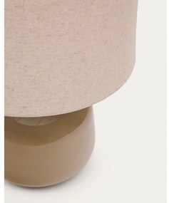 Béžová keramická stolová lampa s textilným tienidlom (výška 40 cm) Tay – Kave Home