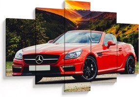 Obraz - červený Mercedes (150x105 cm)