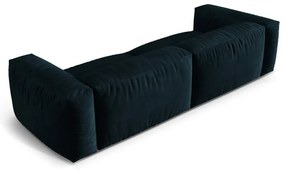 Tmavomodrá zamatová pohovka 320 cm Martina – Micadoni