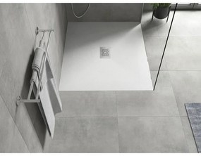 Mexen Hugo, obdĺžniková sprchová vanička SMC 120 x 100 cm, biela, oceľová krytka, 42101012-X