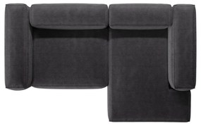 Tmavosivá menčestrová rohová pohovka (pravý roh/s leňoškou) Bergamo – Cosmopolitan Design