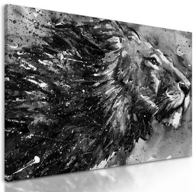 Obraz majestátny lev v čiernobielom prevedení