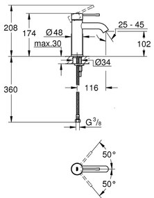 GROHE Essence - Páková umývadlová batéria, veľkosť S, kartáčovaný Warm Sunset 23590DL1