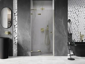 Mexen, Mexen Lunar L ľavé otočné sprchové dvere 105 cm, transparentné, zlaté - 834L-105-000-50-00-L