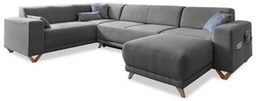 Sivá rozkladacia/s úložným priestorom rohová pohovka (ľavý roh/do tvaru "U") Classy Sophie – Miuform