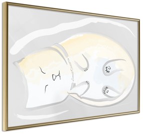 Artgeist Plagát - Sleepy Kitty [Poster] Veľkosť: 30x20, Verzia: Zlatý rám