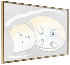 Artgeist Plagát - Sleepy Kitty [Poster] Veľkosť: 45x30, Verzia: Čierny rám s passe-partout