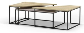 Konferenčné stolíky s doskou v dubovom dekore v súprave 3 ks 70x110 cm Titan – Marckeric