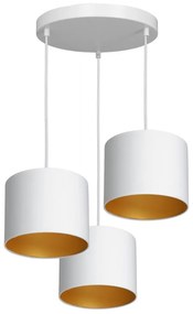 Luster na lanku ARDEN 3xE27/60W/230V biela/zlatá