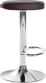2x Barová stolička Ponte - koženka, chróm rám - Hnedá