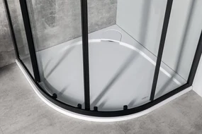 Gelco Gelco, SIGMA SIMPLY BLACK štvrťkruhová sprchová zástena 1000x1000mm, R550, číre sklo, GS5510B