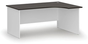 Kancelársky rohový pracovný stôl PRIMO WHITE, 1600 x 1200 mm, pravý, biela/wenge