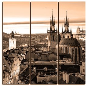 Obraz na plátne - Panoramatický pohľad na starú Prahu - štvorec 3256FB (75x75 cm)