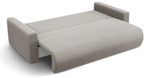 Svetlosivá zamatová rozkladacia pohovka s úložným priestorom 238 cm Belfast – Cosmopolitan Design