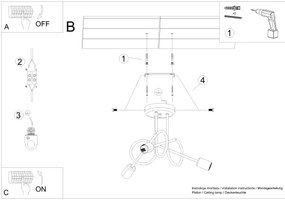 Sollux SL.1437 - Prisadený luster LOOP 3xE27/15W/230V zlatá