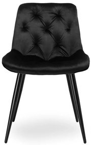 Jedálenská stolička ELIOT zamatová, čierna