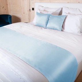 Biante Saténový prehoz/behúň na posteľ Satén LUX-062 Svetlo modrý 50x180 cm