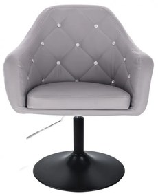 LuxuryForm DESIGN Kreslo ROMA na čiernom tanieri - šedé