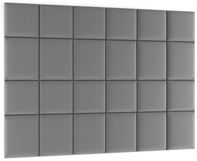 Set 24 čalúnených panelov Quadra 240x180 cm (sivá). Akcia -19%. Vlastná spoľahlivá doprava až k Vám domov. 1052018
