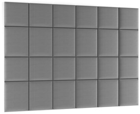 Set 24 čalúnených panelov Quadra 240x180 cm (sivá). Vlastná spoľahlivá doprava až k Vám domov. 1052018