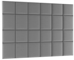 Set 24 čalúnených panelov Quadra 240x180 cm (sivá). Vlastná spoľahlivá doprava až k Vám domov. 1052018