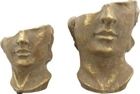 Bronzovo - hnědý antik květináč dívka Bronie - 15*15*18 cm