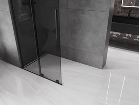 Mexen Velar L, posuvná sprchová zástena Walk-in 100 x 200 cm, 8mm šedé sklo, čierna matná, 871-100-003-43-70