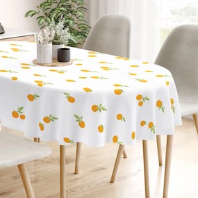 Goldea oválny obrus 100% bavlnené plátno - pomaranče 140 x 180 cm