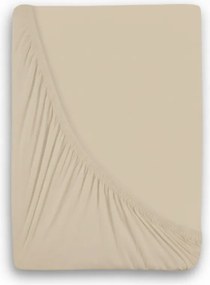Kvalitex Luxusné bavlnené JERSEY prestieradlo s lycrou 220x200 cm - svetlo béžová
