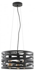 Čierne závesné svietidlo s kovovým tienidlom Marisa – GTV