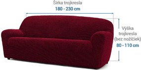 Super strečové poťahy NIAGARA bordó trojkreslo (š. 180 - 230 cm)