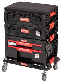 Modulárny dielenský set s podsedékom Qbrick System PRO so zásuvkami a priehradkou
