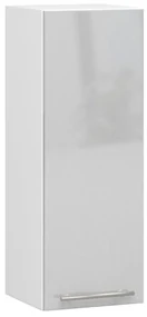 Závěsná kuchyňská skříňka Olivie W 30 cm bílá/metalický lesk