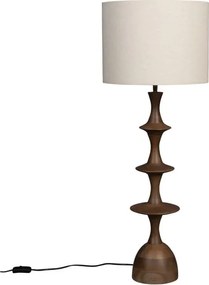 Hnedo-krémová stolová lampa s textilným tienidlom (výška 90 cm) Cath – Dutchbone