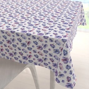 Biante Dekoračný štvorcový obrus Porto PRT-024 Modré okvetné lístky na bielom 50x50 cm
