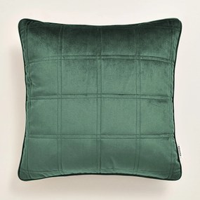 Room99 Dekoračná obliečka na vankúš Colette Velvet Prešívaná Kocky Farba: Zelená, Veľkosť: 50 x 50 cm