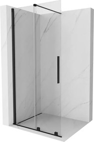 Mexen Velar, posuvné dvere do otvoru typ Walk-In 75 cm, 8mm číre sklo, čierna matná, 871-075-000-03-70