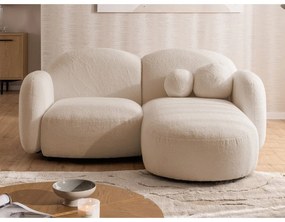 Svetlohnedá rohová pohovka z textílie buklé (pravý roh/s leňoškou) Orbit – Ropez