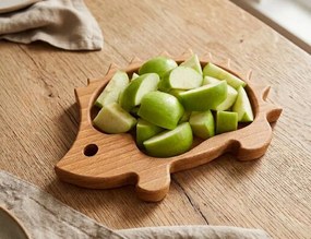 AMADEA Drevená miska ježko, masívne drevo, veľkosť 21 cm, český výrobok