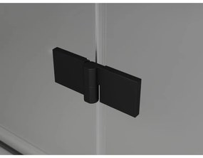 Mexen Lunar L, 2-krídlová vaňová zástena ľavá 80 x 150 cm, číre sklo, čierna matná, 897L-080-100-70-00-L