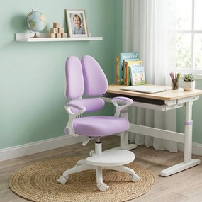 Detská rastúca stolička Neoseat KIDDY TWO — látka, prateľný poťah, fialová