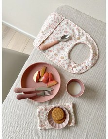Červený/v lososovej farbe detský príbor 3 ks zo silikónu Rose Mix – Cam Cam Copenhagen