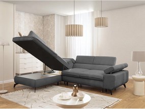 Sivá ženilková rohová pohovka (ľavý roh/do L) Marbeya – Ropez