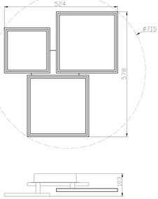 Top Light - LED Stmievateľný prisadený luster MELED/50W/230V 3000-6500K čierna + DO